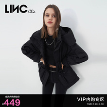 LINC金羽杰羽绒服女轻奢风衣式短款羽绒服女反季外套Y22802614