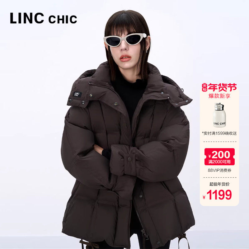 【胡可推荐 】明星同款LINC金羽杰羽绒服女款芭蕾短款羽绒服