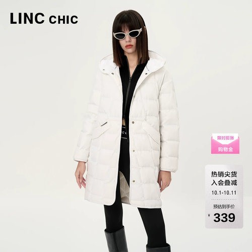 LINC金羽杰羽绒服女款简约中长款轻薄羽绒服女长款羽绒服24306081