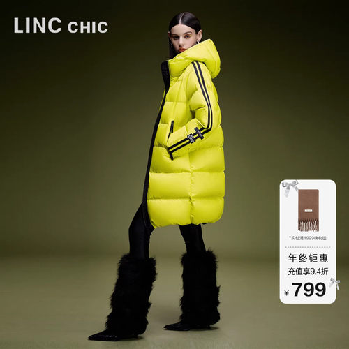 学院感连帽中长款面包服