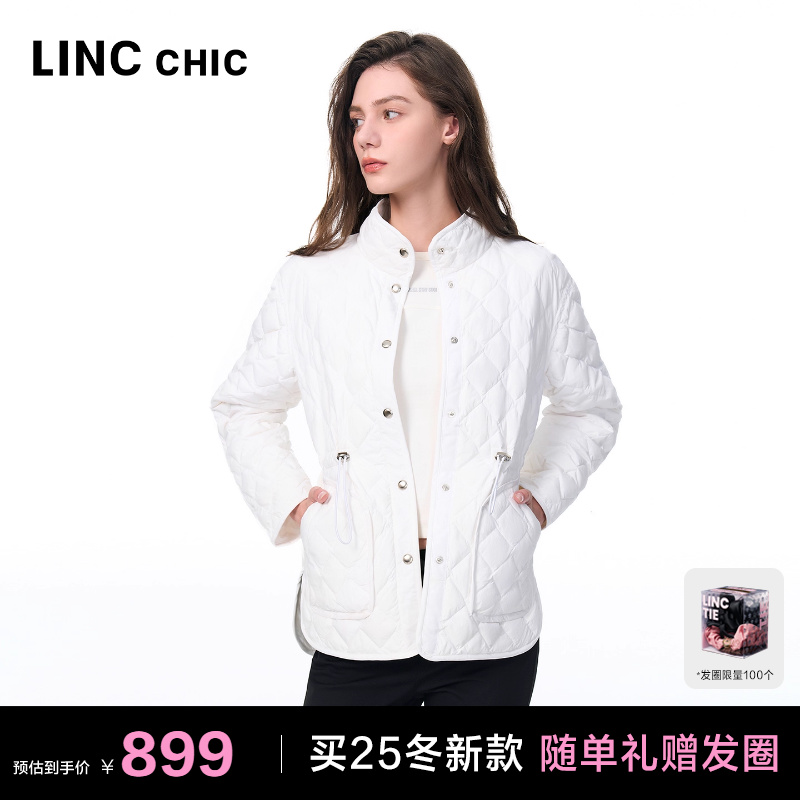 菱格纹绗缝轻暖羽绒服