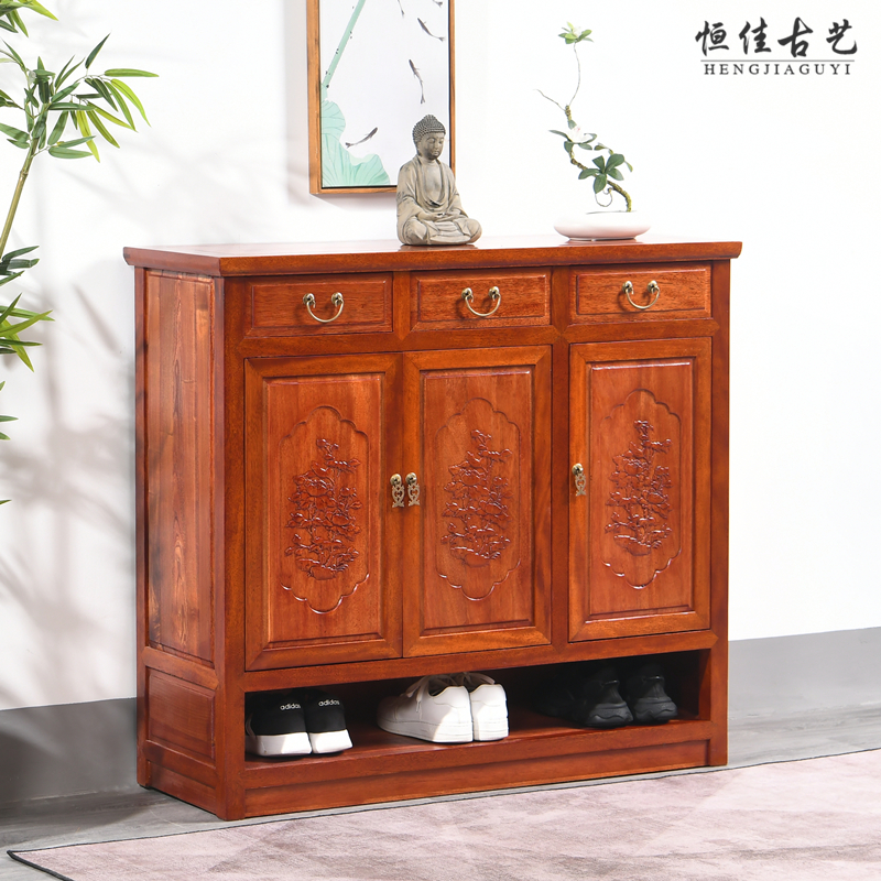 新中式鞋柜实木储物柜