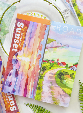 新款造景长条手帐本旅行现货包邮NEW手帐空白拼贴笔记本横竖两用