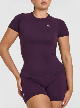 OnerActive无缝健身运动修身短袖go to长上衣轻薄阳离子短袖