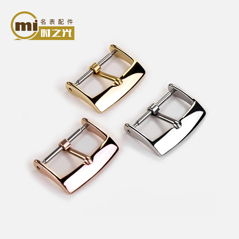 不锈钢手表扣皮表带针扣精钢亮光
