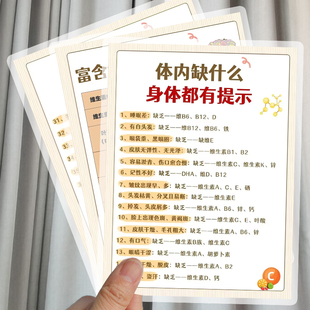 体内缺什么身体都有提示营养缺失自查表营养素百科全解印刷名片