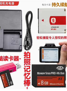适用 索尼DSC-H10 H20 H3 H7 H9 H50照相机电池+充电器+8G记忆棒