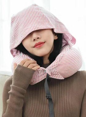 u型枕带帽帽子午休旅行坐车舒服