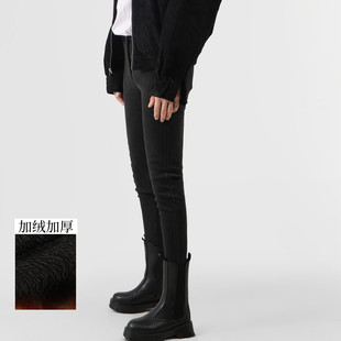 子韩版 紧身小脚裤 潮男铅笔裤 弹力修身 冬季 保暖长裤 加绒加绒牛仔裤