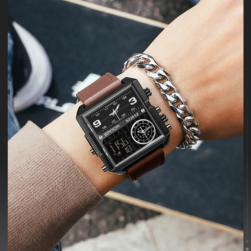 多功能夜光防水非机械时间电子表