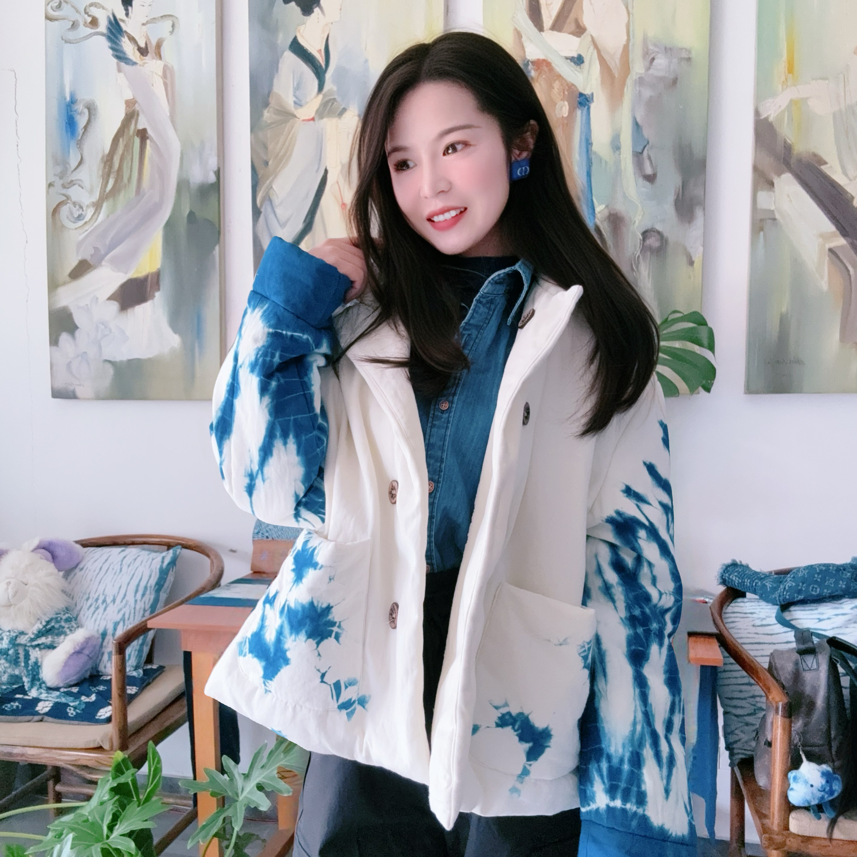 一澈非遗手工植物染原创设计棉衣