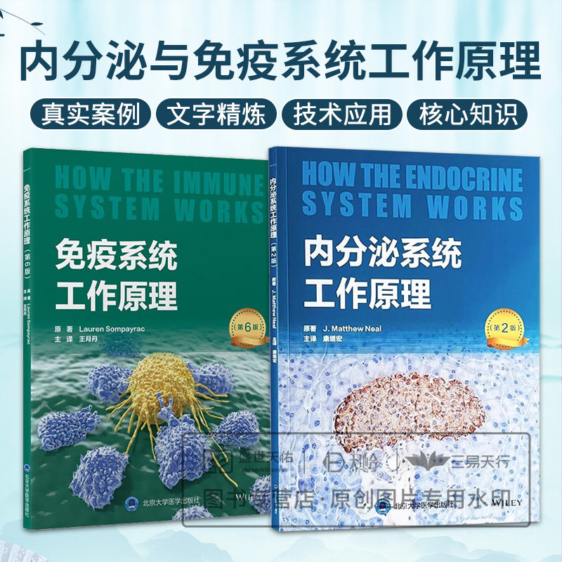 免疫系统工作原理 第6版 +内分泌系统工作原理 第2版 2本套装 基础免疫学临床免疫学与疾病和疫苗及免疫治疗等免疫学技术应用