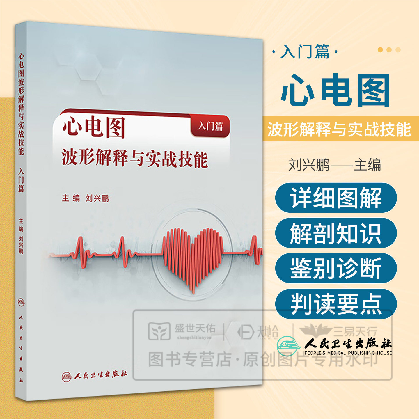心电图波形解释与实战技能(入门篇)刘兴鹏 主编 系统讲述心电图的线上课程 西医 内科学 临床医学 9787117373050 人民卫生出版社