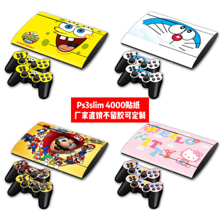 索尼PS3Slim4000超薄机贴纸PS3slim4000贴膜PS34000卡通贴膜定制