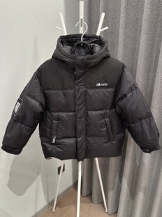 2025冬季新款儿童加厚面包服羽绒服男童女童防水外套 90白鸭绒