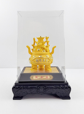 绒沙金聚宝盆摆件家居办公酒柜装饰礼品财务聚宝盆开业工艺品