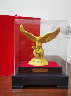 绒沙金摆件大展宏图树脂摆件办公室家居开业招财镀金沙金工艺礼品