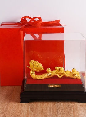 绒沙金富贵如意装饰品摆件玄关电视柜酒柜办公室招财家居开业礼物