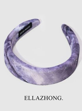 紫色星云~带闪晕染发箍头箍超仙星空发卡海绵全包增高颅顶发饰ins