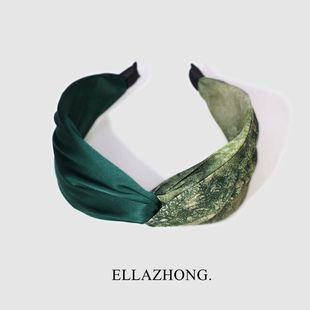 发箍头箍女小众复古发卡绿色发饰头饰气质 原创新中式 此山中