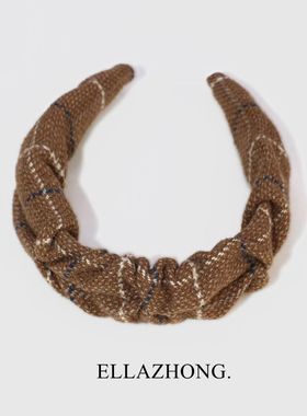 羊毛发箍显脸小复古小众头箍发卡增高颅顶气质原创巴恩风发饰头饰