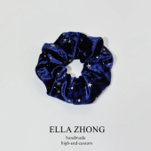 派对女神 大肠发圈超仙新年盘发饰头饰布艺发绳气质 星空丝绒法式