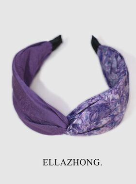 【紫色梦】法式复古~甜美宽发箍头箍碎花朵优雅发卡气质发饰头饰