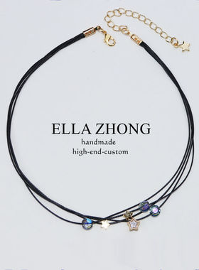 ▲EllaZhong~星空choker超仙女日韩百搭网红人鱼姬少女心韩国短链
