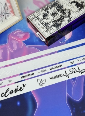 暮蝶适用于狼蛛hero68he/pro打瓦灯箱贴纸二次元游戏键盘灯罩贴纸