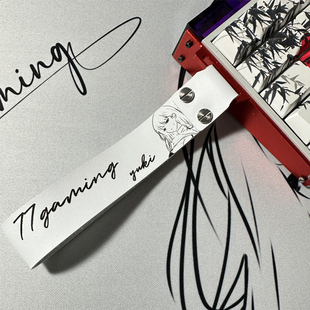 77gaming少女客制化wooting键盘飘带挂件超纤皮ATK68键盘挂绳卡扣