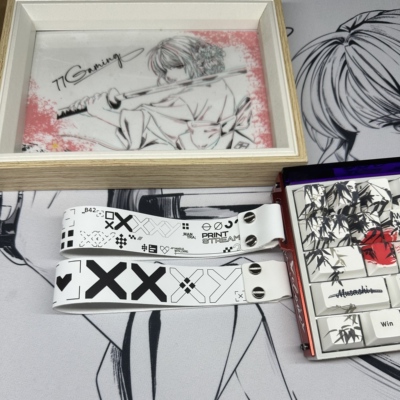 键盘飘带印花集等适用于Wooting 60HE30美加狮磁轴键盘通用装饰品