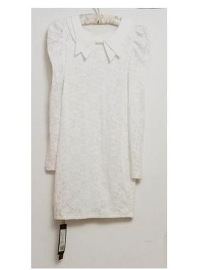 1折z.样衣处理纯白色蕾丝长袖泡泡袖时尚连衣裙2025年春秋季女20