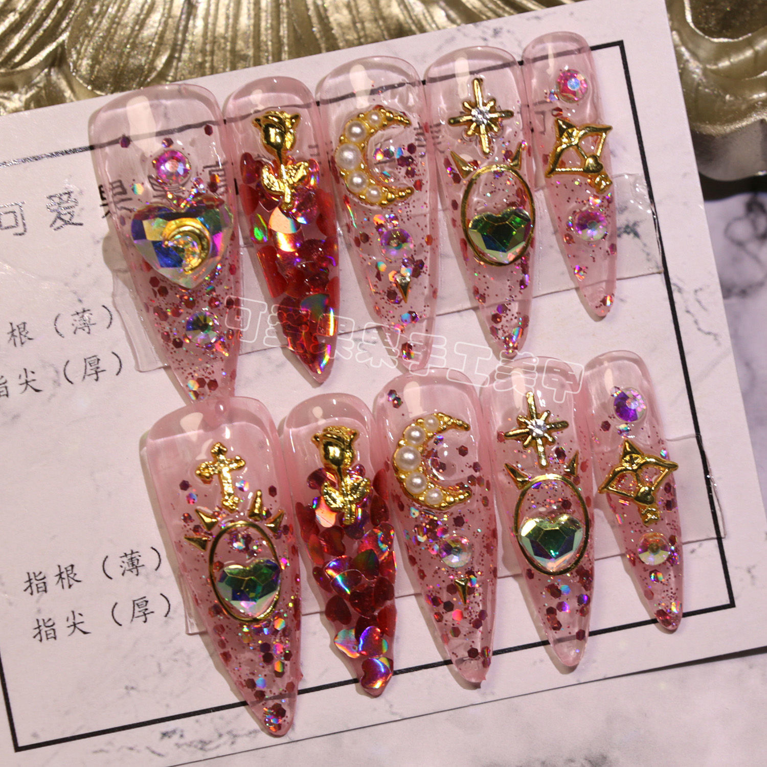 美少女甜酷爆闪手工穿戴甲