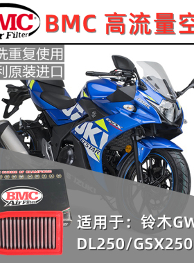 BMC空滤大流量适用铃木GW250/DL/GSX250R DL 650 1000空气滤清器