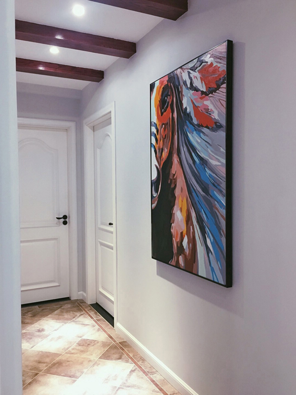 竖版大幅创意马DIY数字油彩画北欧现代美式客厅过道玄关装饰画 马图片