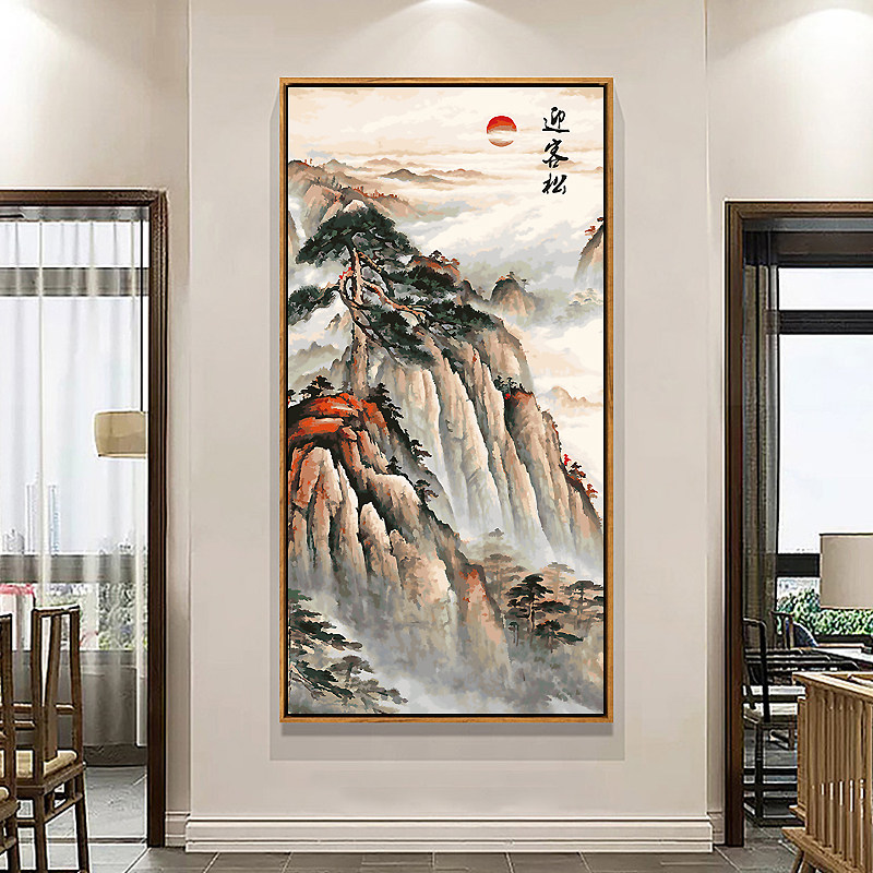 旭日东升客厅玄关装饰画DIY