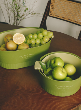 原创双层洗菜盆沥水篮新款洗水果滤水菜篮子果盘大号加厚厨房家用