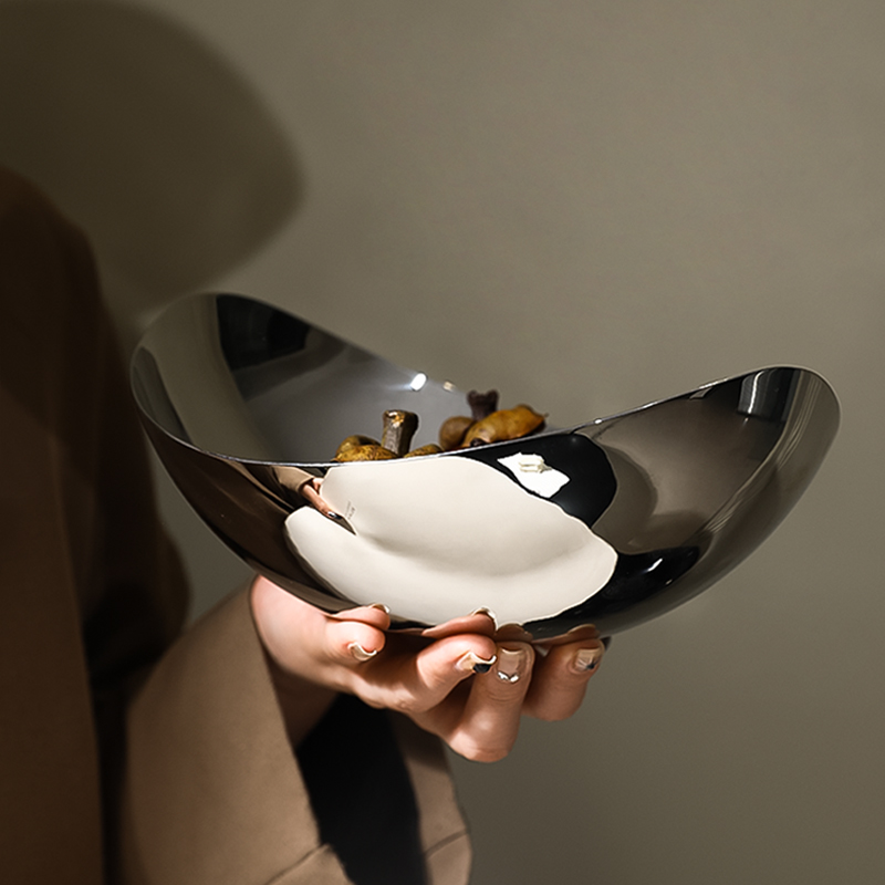 高级感轻奢不锈钢水果盘家用客厅