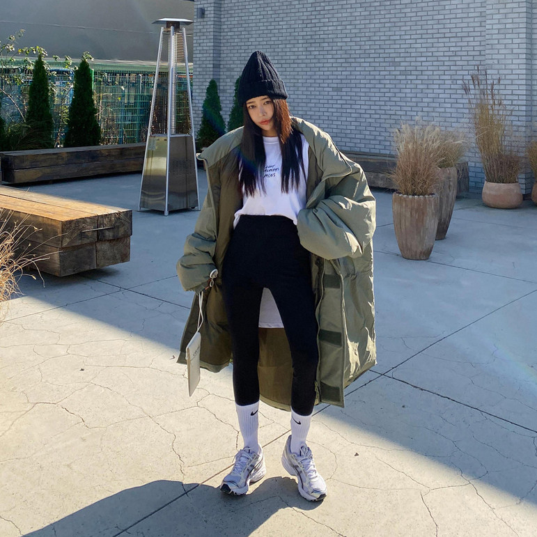 廓形羽绒服女中长款冬新款韩版时尚宽松大码白鸭绒立领加厚外套潮