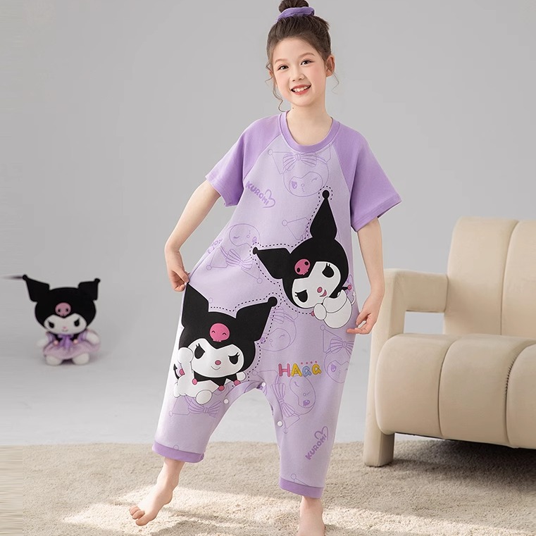 女童睡衣夏季薄款純棉連體衣