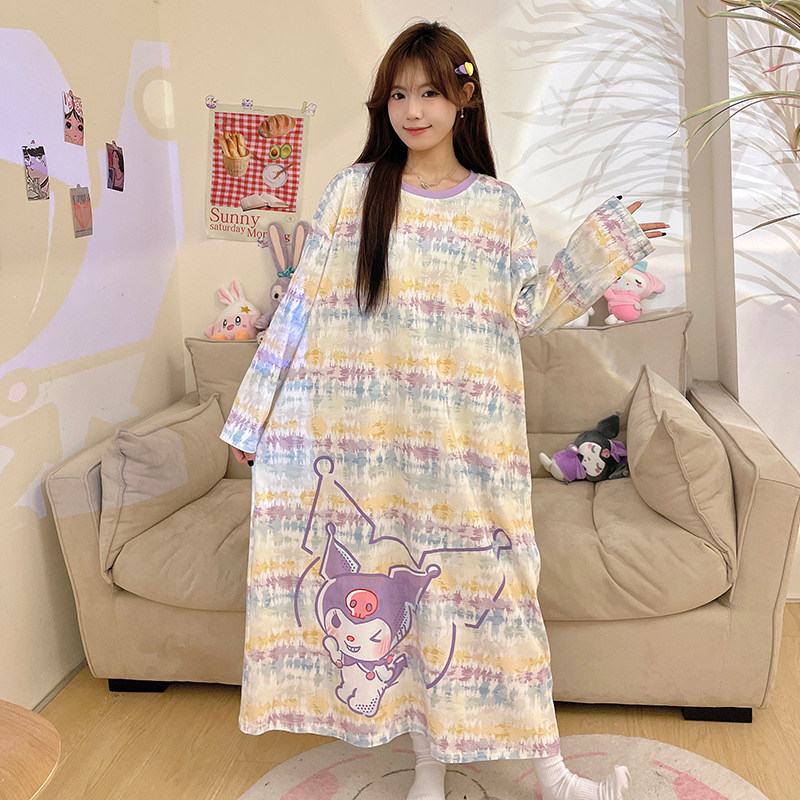 库洛米睡裙女童2026春季纯棉长款过膝大童少女学生可爱卡通连衣裙,童装/婴儿装/亲子装,家居裙/睡裙,淘宝优惠券,粉丝福利购,淘宝优惠卷
