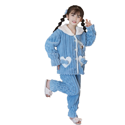 女童珊瑚绒睡衣甜美秋冬季