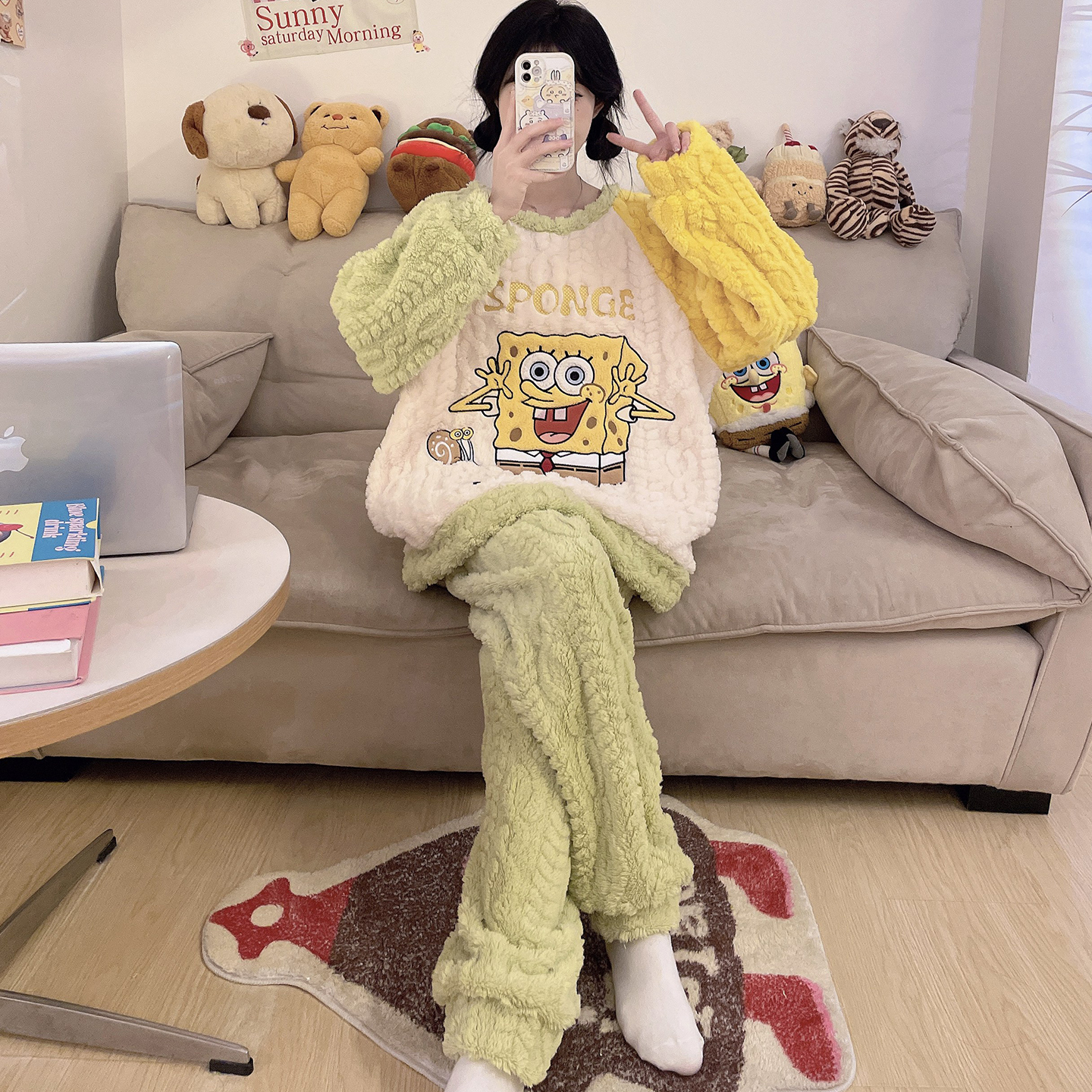 2025新款珊瑚绒大童女生睡衣套装