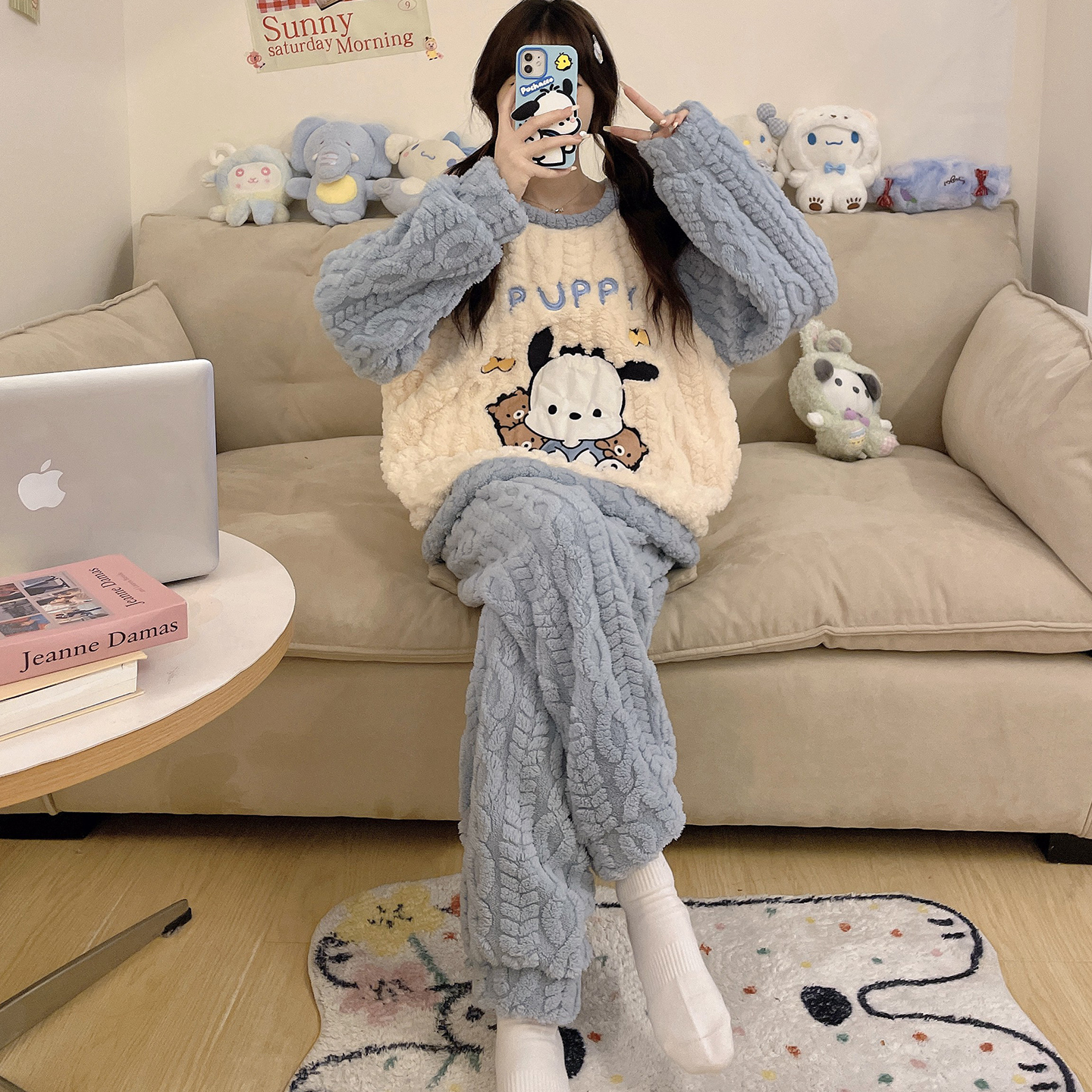 2025新款珊瑚绒大童女生睡衣套装