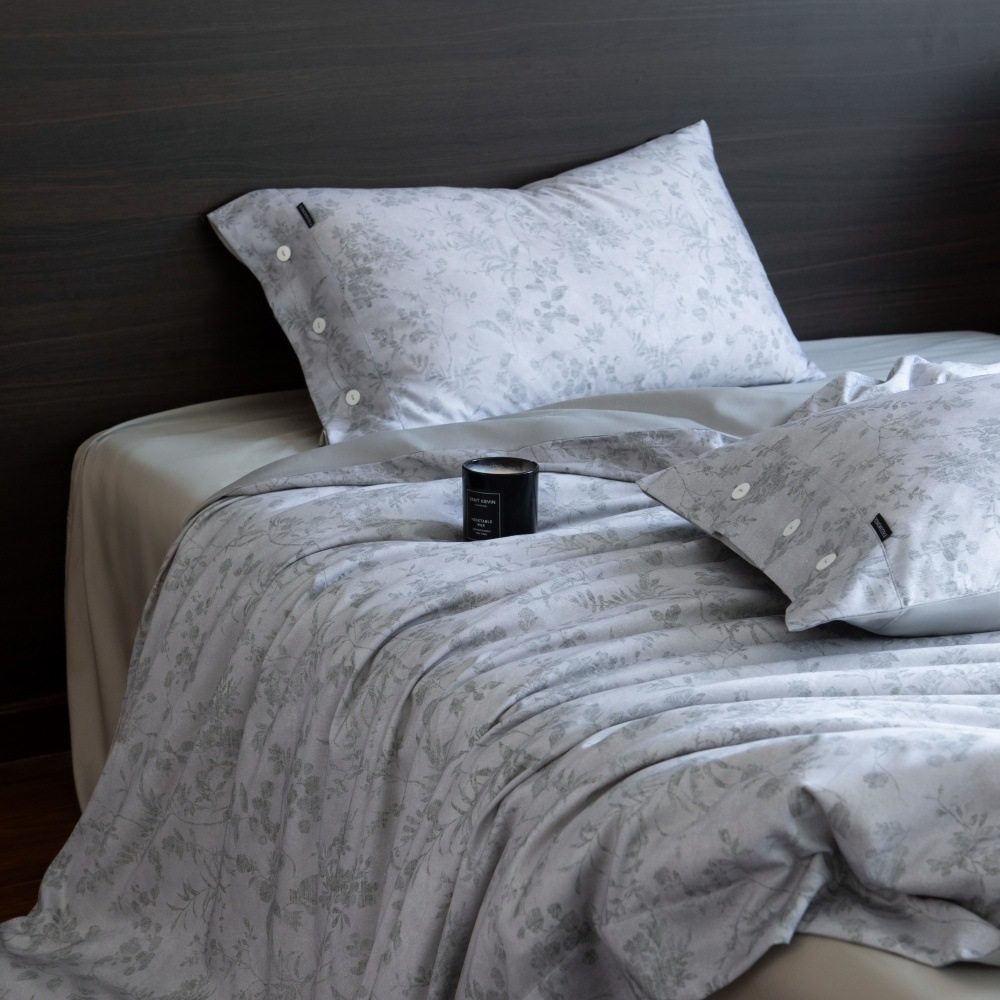 云端轻盈感100支天丝棉磨毛四件套春秋纽扣款枕套垂顺免熨床单