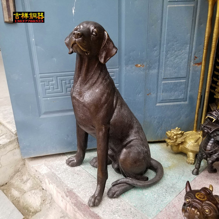 罗威纳犬一比一大号铜狗摆件