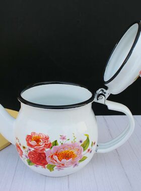搪瓷小油壶花色壶韩雅壶茶水壶