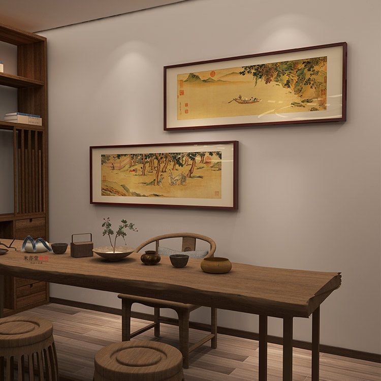 米亦堂x前后赤壁赋 仇英新中式山水书法国画客厅书房茶室玄关挂画