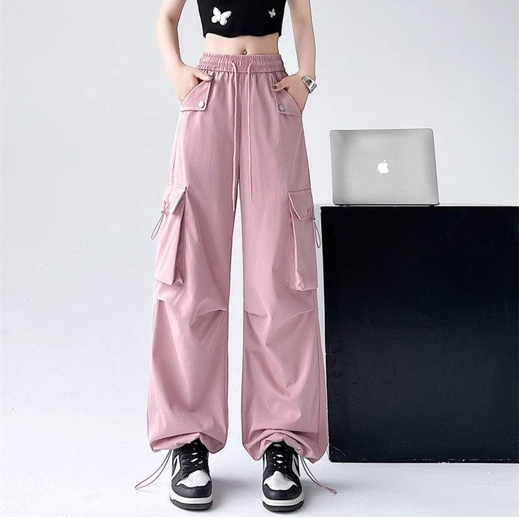 美式复古vibe工装裤春秋女休闲百搭潮流大口袋设计运动宽松长裤子,女装/女士精品,休闲裤,淘宝优惠券,粉丝福利购,淘宝优惠卷