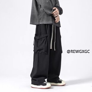 日系工装裤子男高街潮牌ins嘻哈运动休闲裤机能风百搭直筒阔腿裤